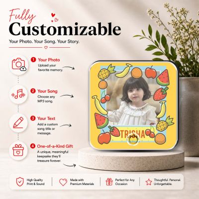 Perosnalized Fruits Theme Musical Fridge Magnet for Kids Gift for Music Lover Birthday Gift for Daughter & Son